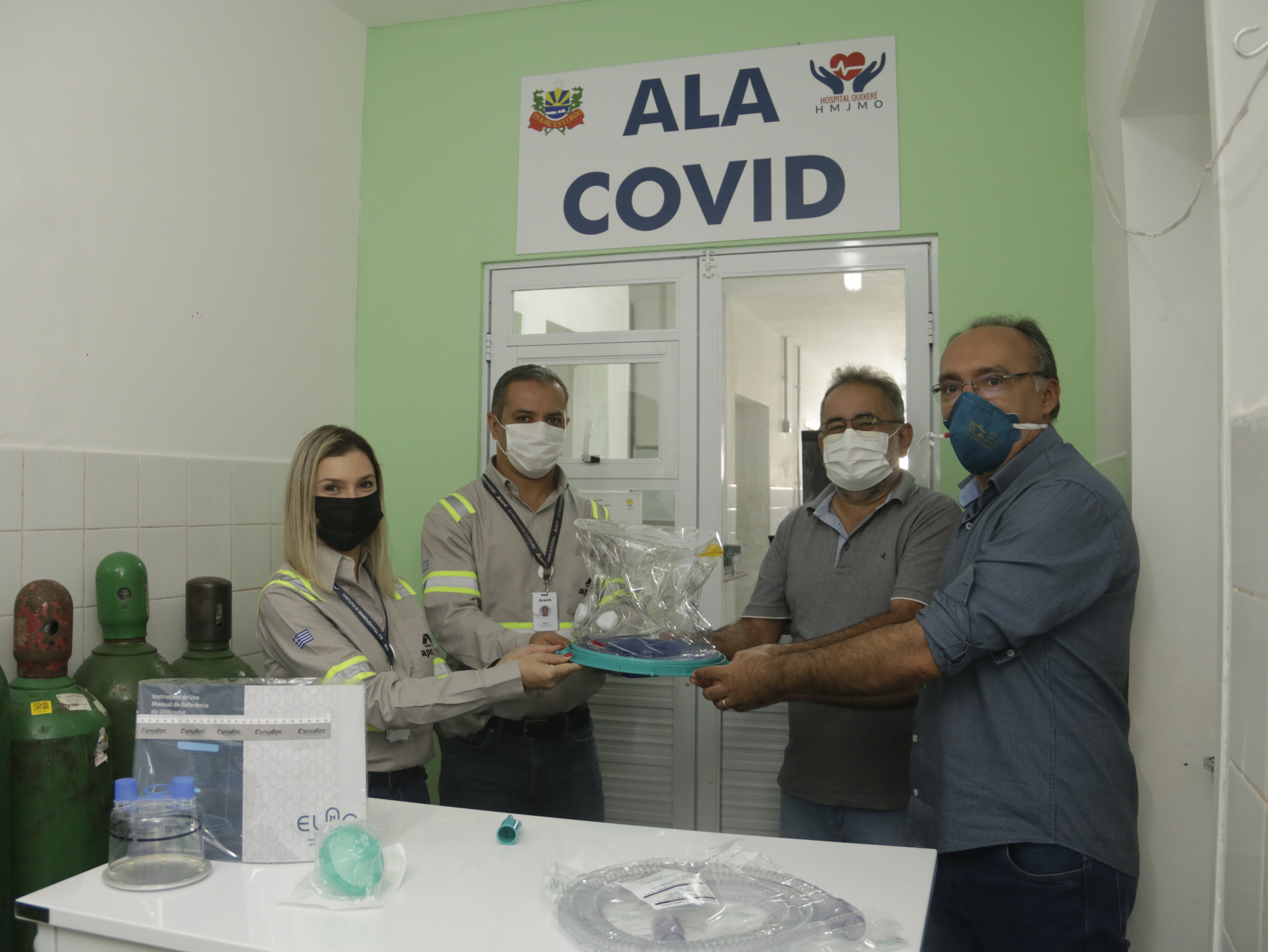 Hospital Municipal de Quixeré recebe doações de capacetes Elmo